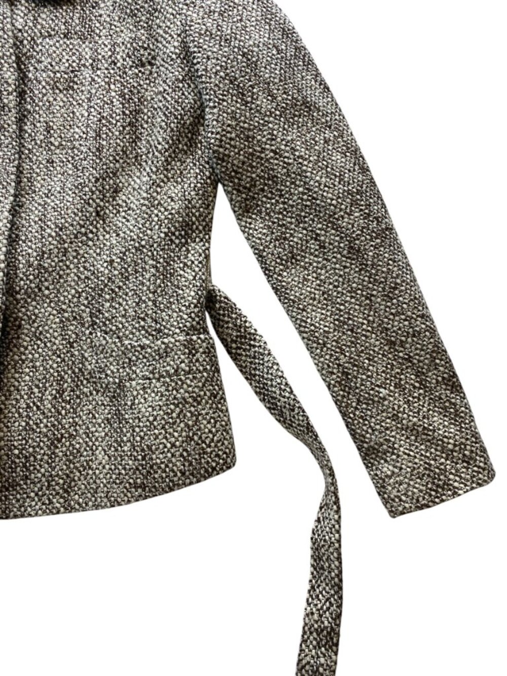 Ann Klein Tweed Boucle Blazer Jacket Coat Belted Sz 0 Classic Basic #197P - Picture 8 of 10